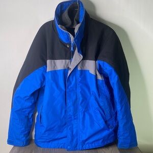 Columbia Interchangeable Blue, Black & Gray Ski Jacket (2) In (1) Men’s Large